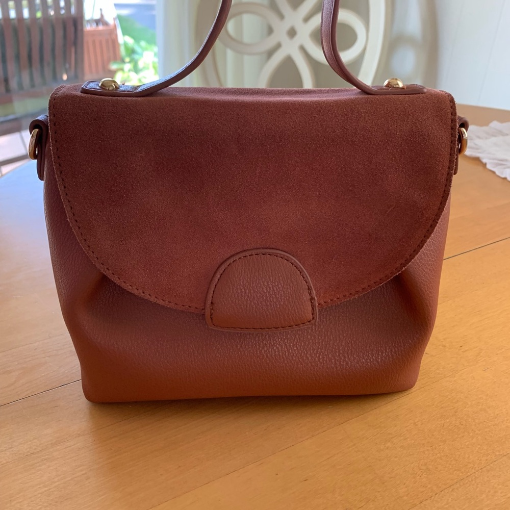 Elegant Brown Leather/suede Handbag